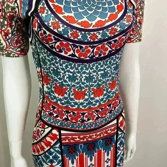Pankaj & Nidhi Anthropologie Chanda Column Boho Geometric Bodycon Dress Size S - Picture 6 of 11